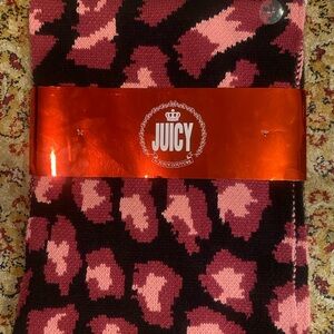 NEW Juicy Couture Pink and Black Patterned Scarf